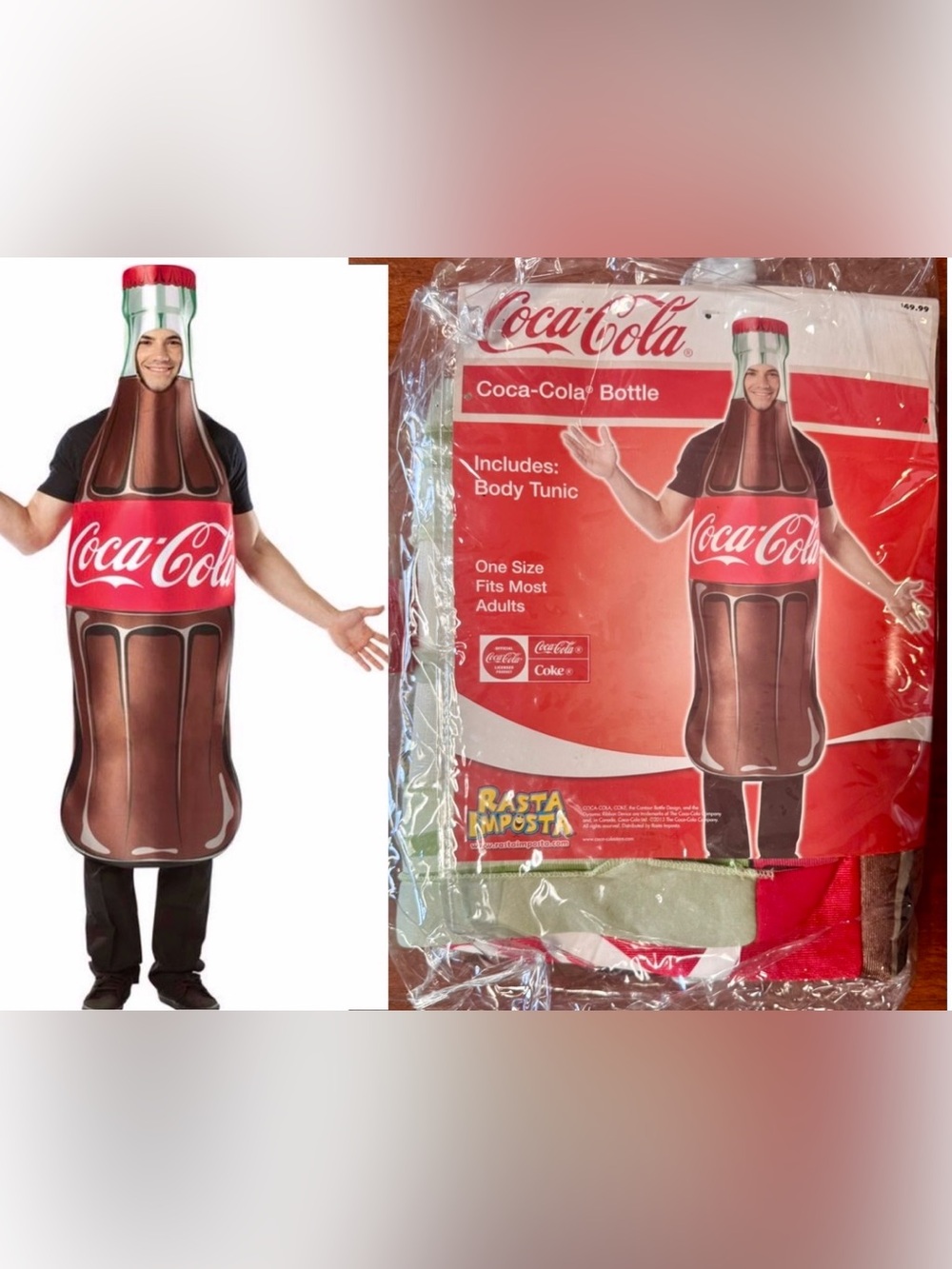Rasta Imposta COCA COLA BOTTLE Adult Costume (Officially Licensed)) NEW!